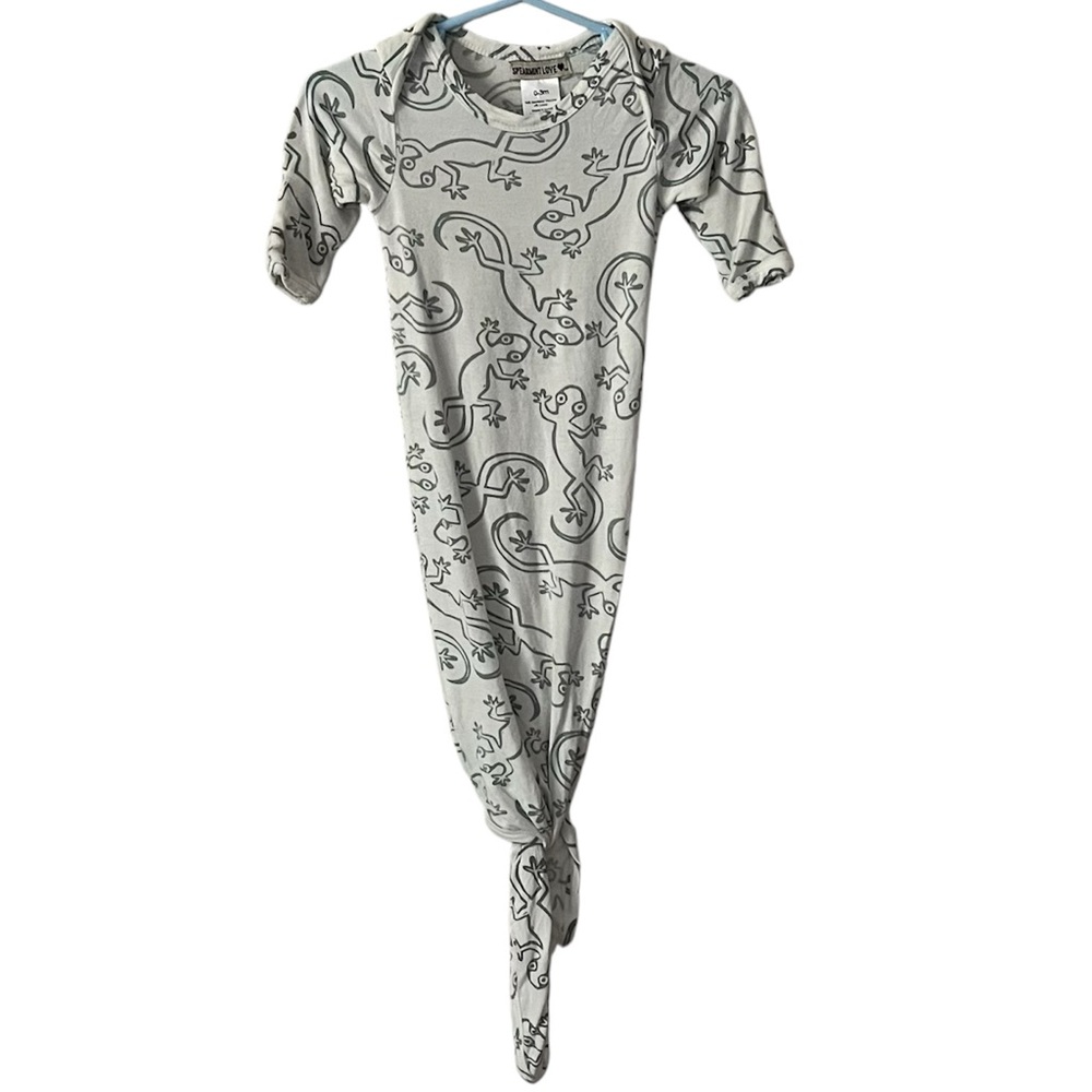 Spearmint Love Lizard Cloud White Tie Gown Size 0-3 Months